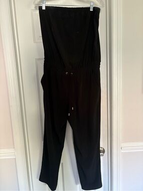 Express Black Strapless Jumpsuit with Drawstring Waist